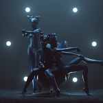 3 Blue Seductive Medusa Sisters